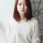 【ヘアスタイル】大人かわいい鎖骨下ミディ×長め前髪